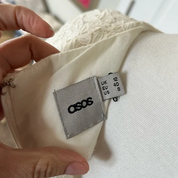 ASOS Cream Lace Retro Wiggle Dress - Picture 6 of 6